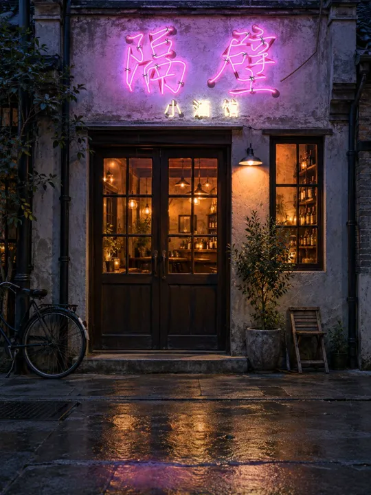 Neon Sign on Your Shopfront Photo