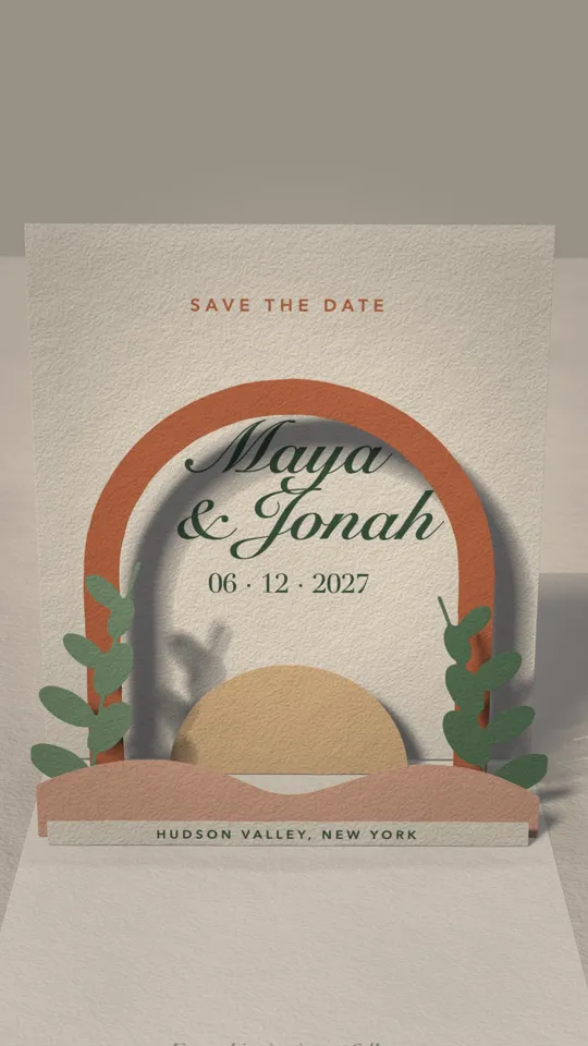 Pop-up Card Save the Date
